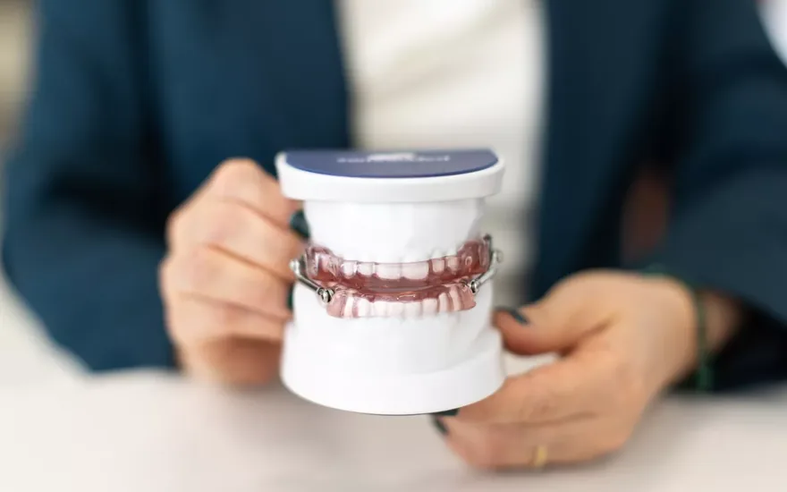 Custom oral appliance for airway and sleep support at Green Dentistry in Alexandria, VA